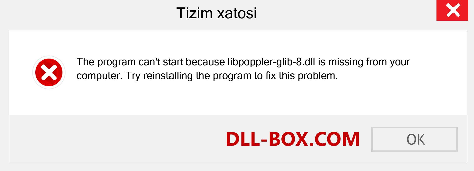 libpoppler-glib-8.dll fayli yo'qolganmi?. Windows 7, 8, 10 uchun yuklab olish - Windowsda libpoppler-glib-8 dll etishmayotgan xatoni tuzating, rasmlar, rasmlar